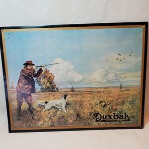 DUXBAK Utica NY Corp Trade Mark Vintage Distressed Lone Duck Hunter Metal Sign